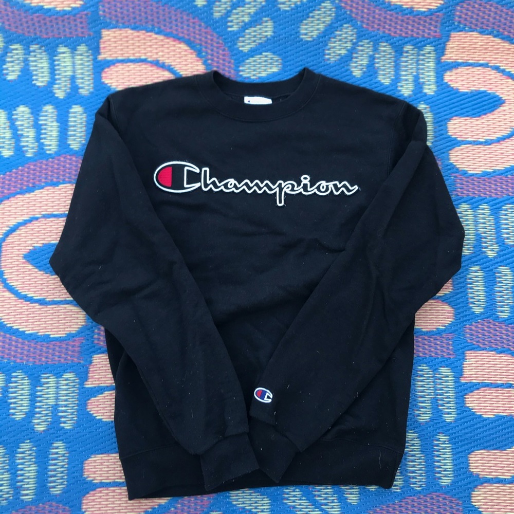 black champion embroidered crew neck